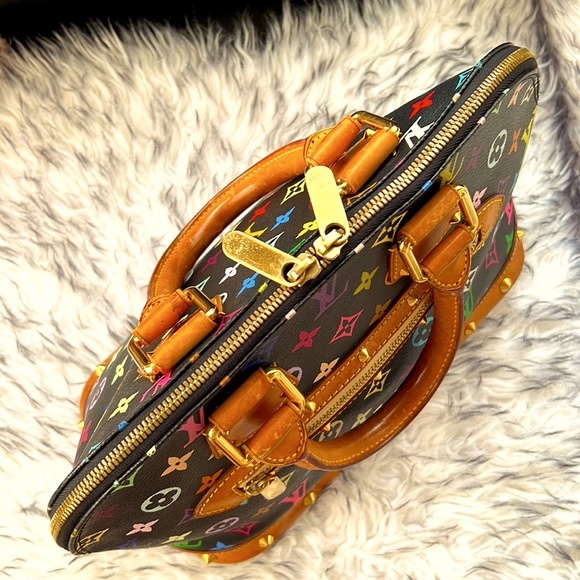 ❗️SOLD ❗️Authentic LV Multicolor Alma Louis PM Monogram Canvas Handbag Noir - Picture 5 of 16